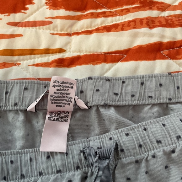 Victoria Secret Pajama Pants 100% Cotton Gray Polka Cottagecore Sexy not Sexy - Picture 5 of 6